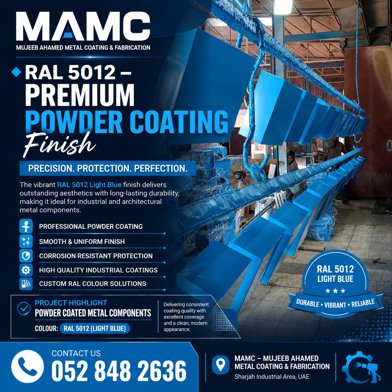 Client powder coating project visual
