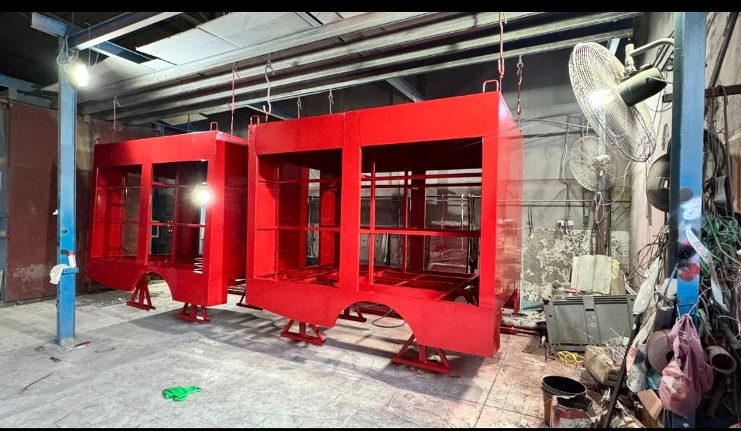 Client project showing coated fabricated metal frames